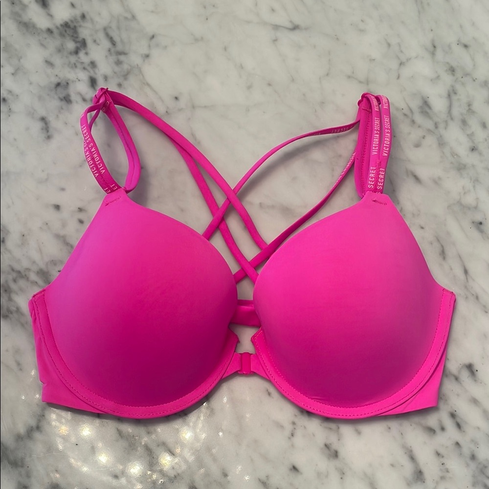 Victoria’s Secret hot pink front closure bra